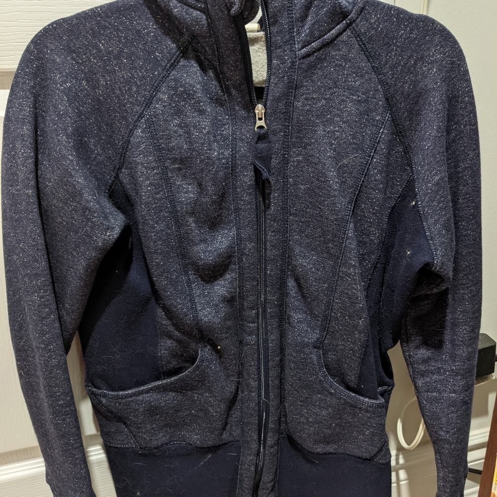 Navy Blue Zip-Up Sweater